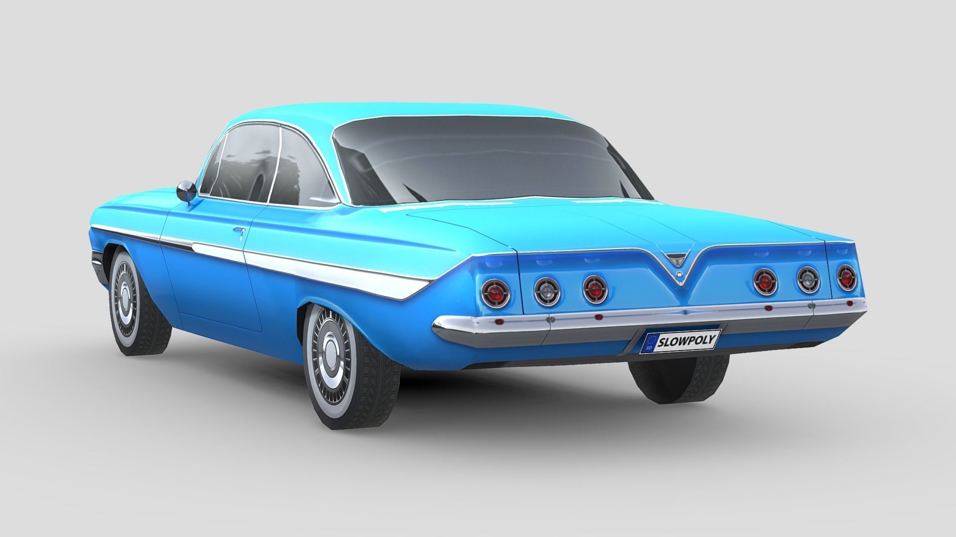 Chevrolet Impala Coupe 1961 Low-poly 3D model_1