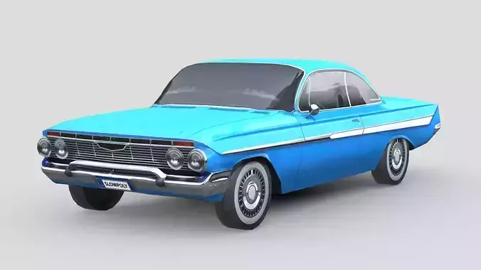 Chevrolet Impala Coupe 1961 Low-poly 3D model