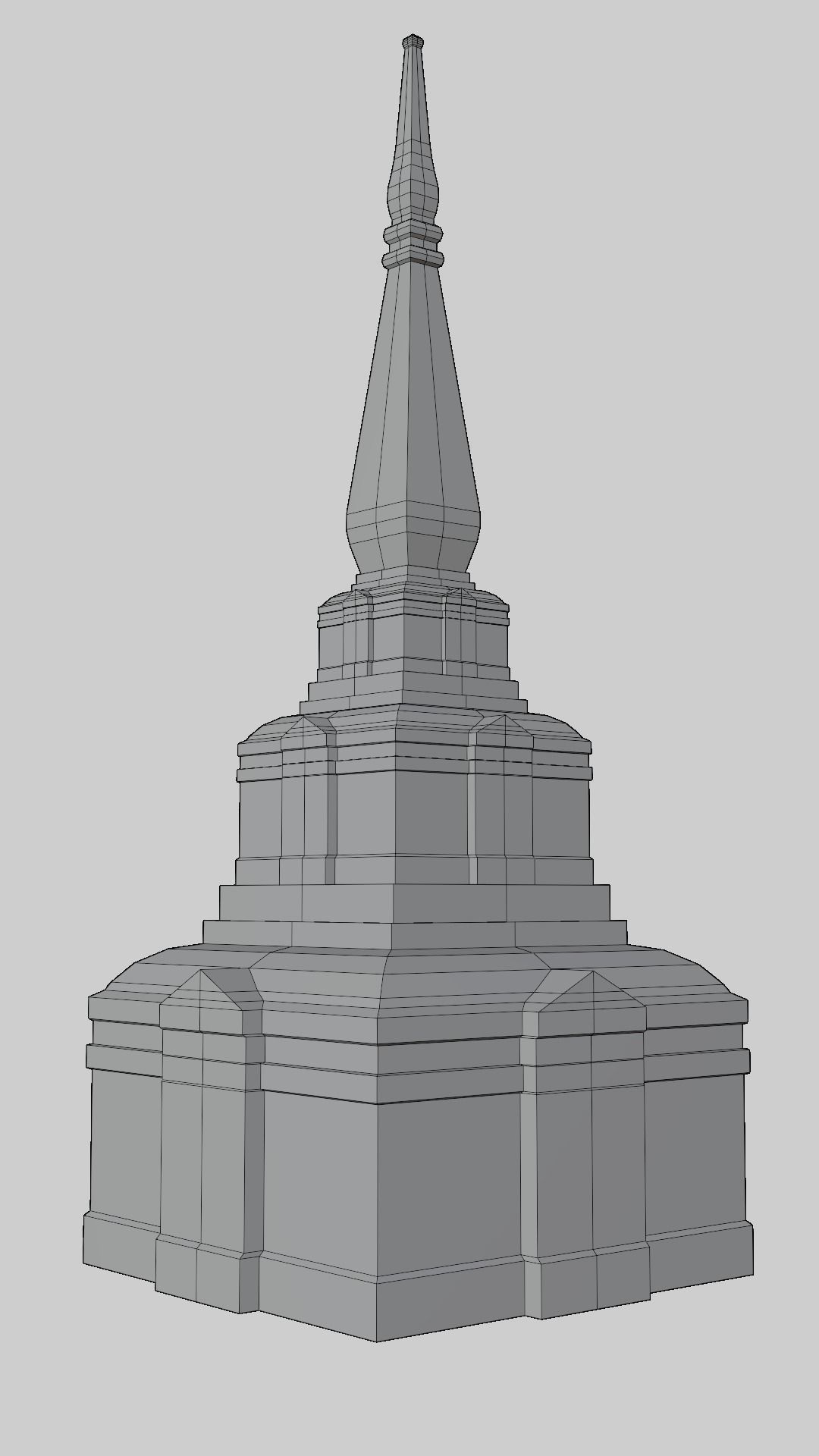 Thai Pagoda-01 3D model_2