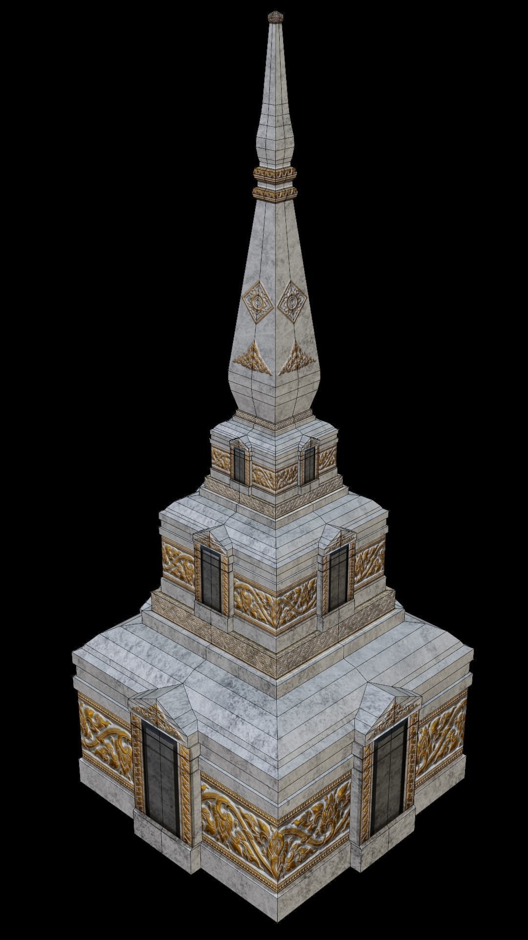 Thai Pagoda-01 3D model_4