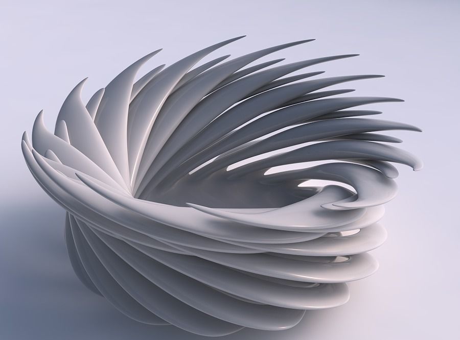 Bowl two layered flower twisted and streched top 3D print model_0
