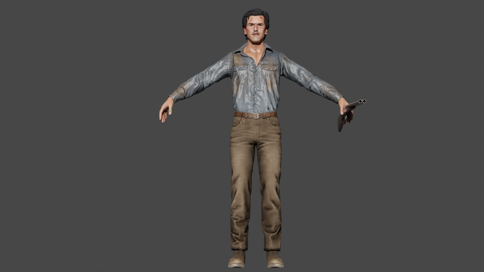 Ash Williams Low-poly 3D model_1