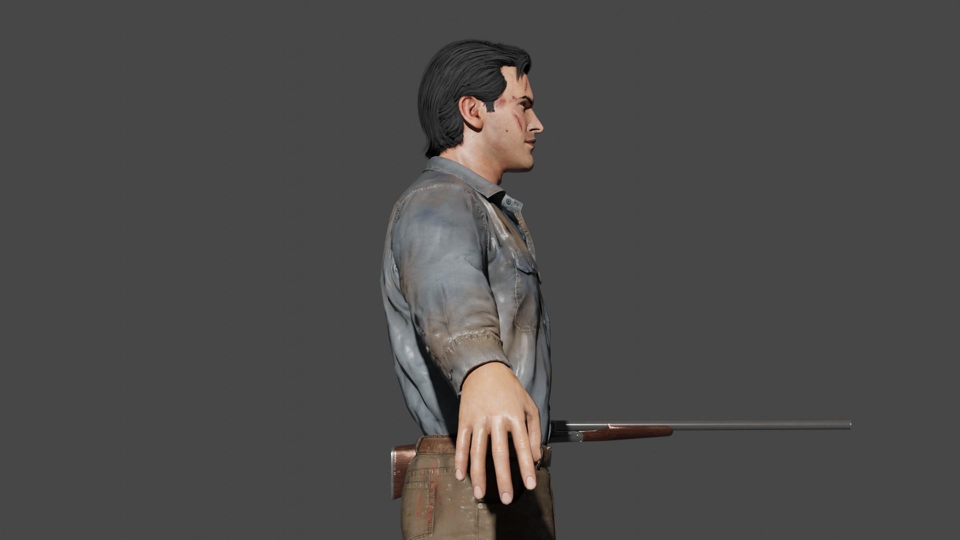 Ash Williams Low-poly 3D model_4