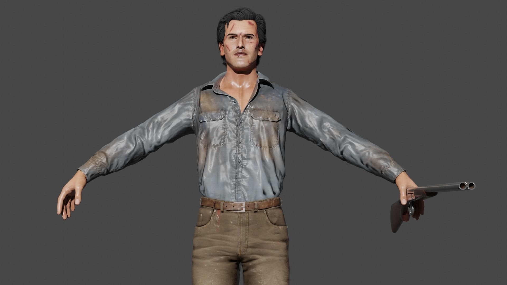 Ash Williams Low-poly 3D model_6