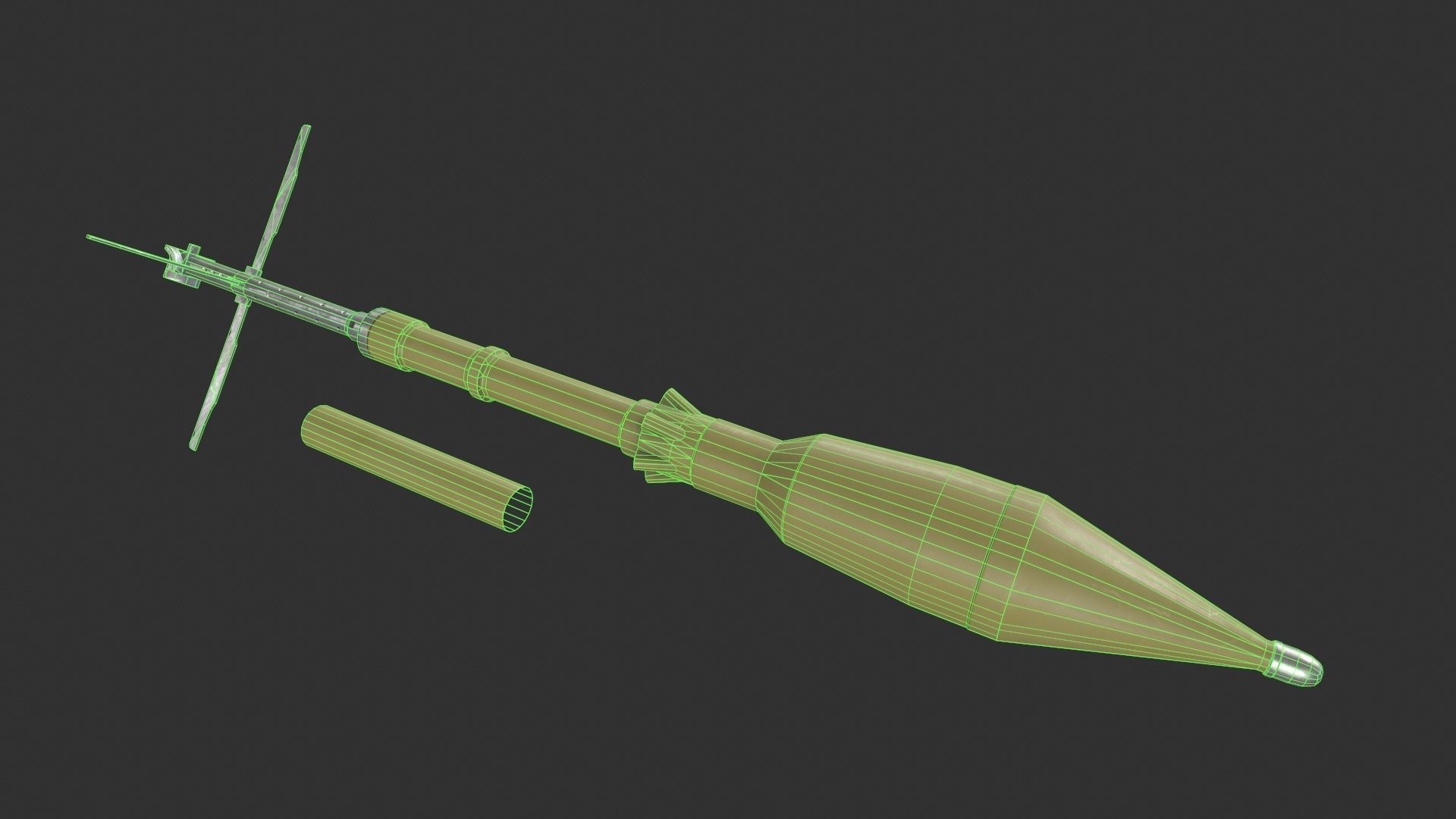 RPG-7 Grenade Launcher Low-poly 3D model_8