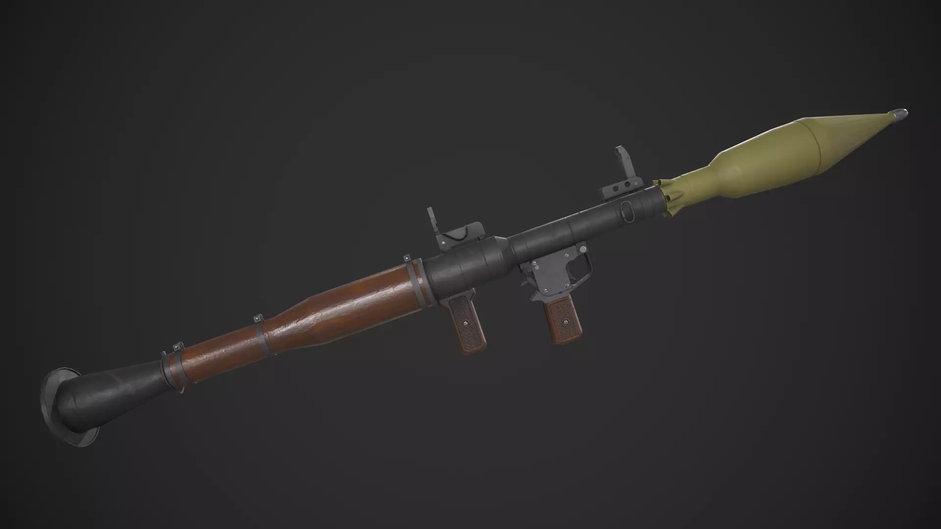 RPG-7 Grenade Launcher Low-poly 3D model_0