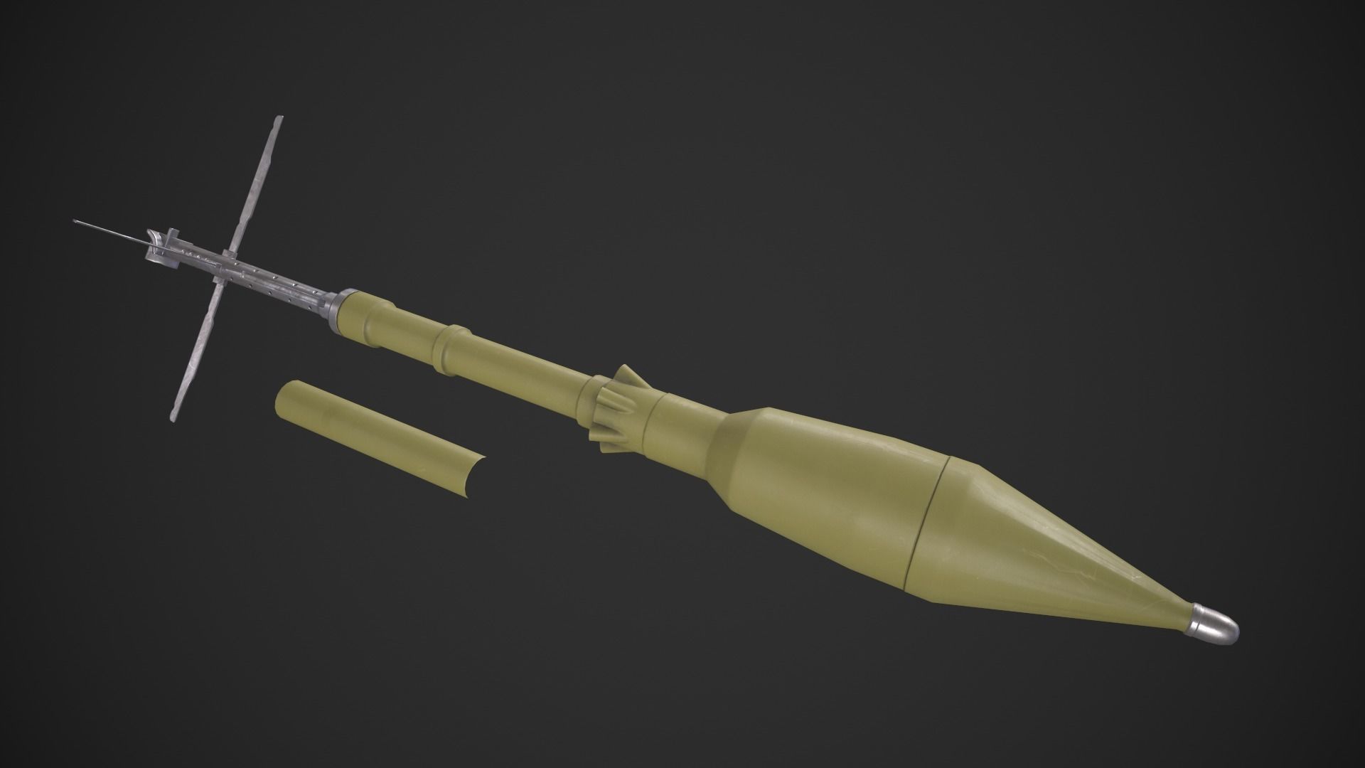 RPG-7 Grenade Launcher Low-poly 3D model_7