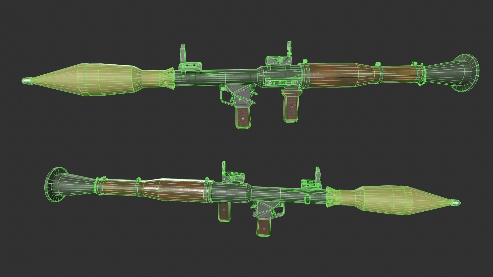 RPG-7 Grenade Launcher Low-poly 3D model_2