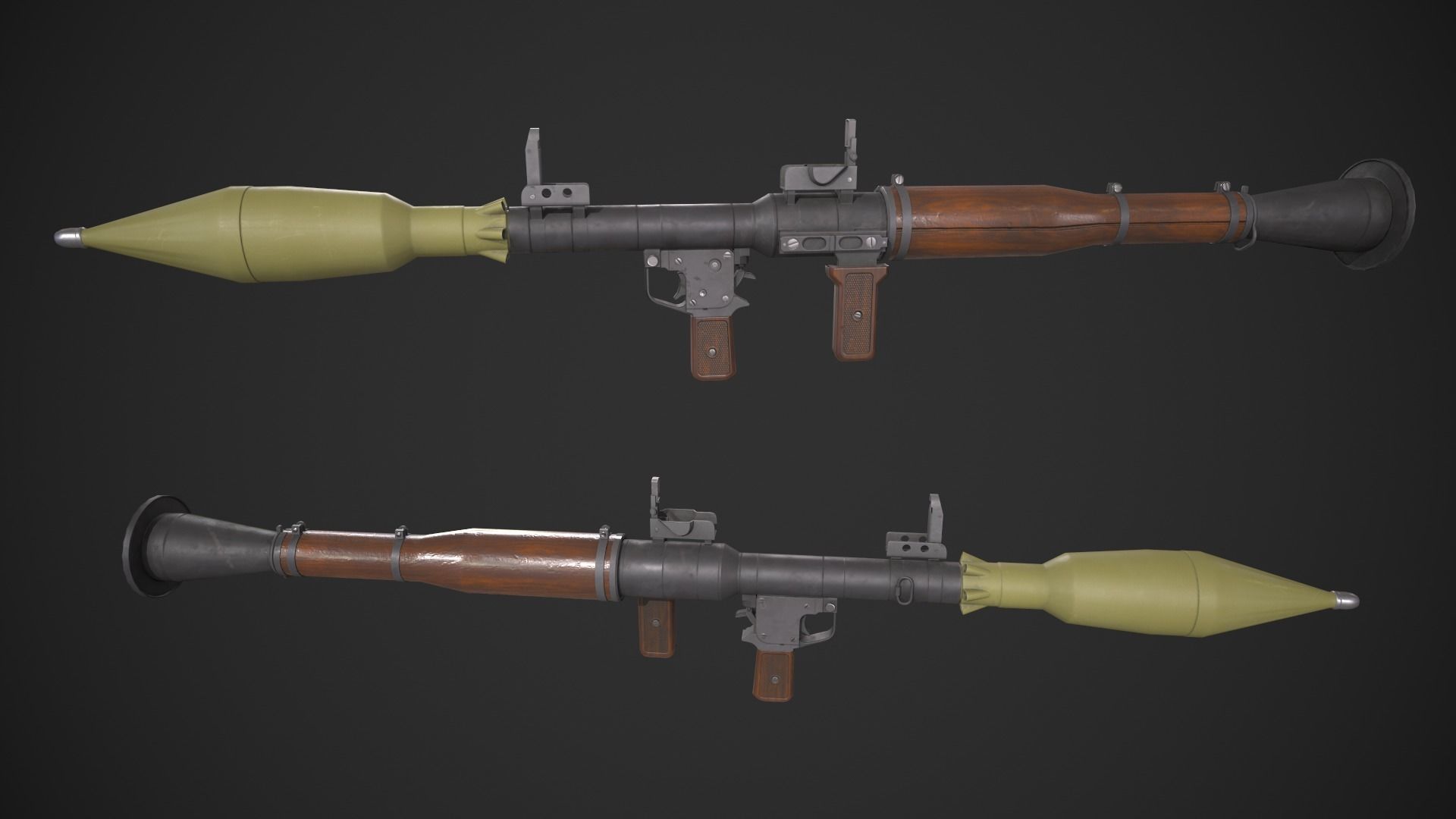 RPG-7 Grenade Launcher Low-poly 3D model_1