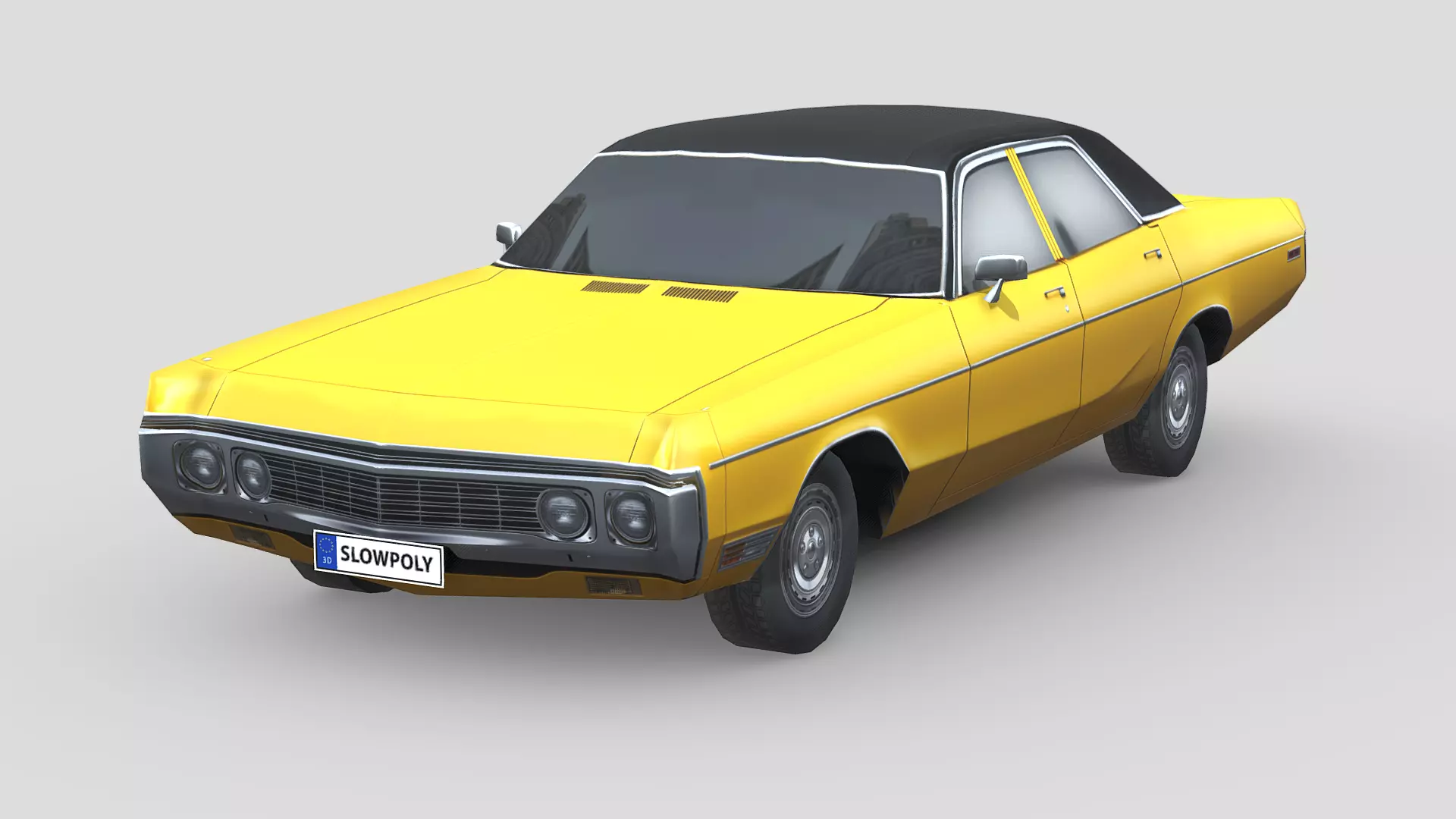 Dodge Polara 1970 Low-poly 3D model_0