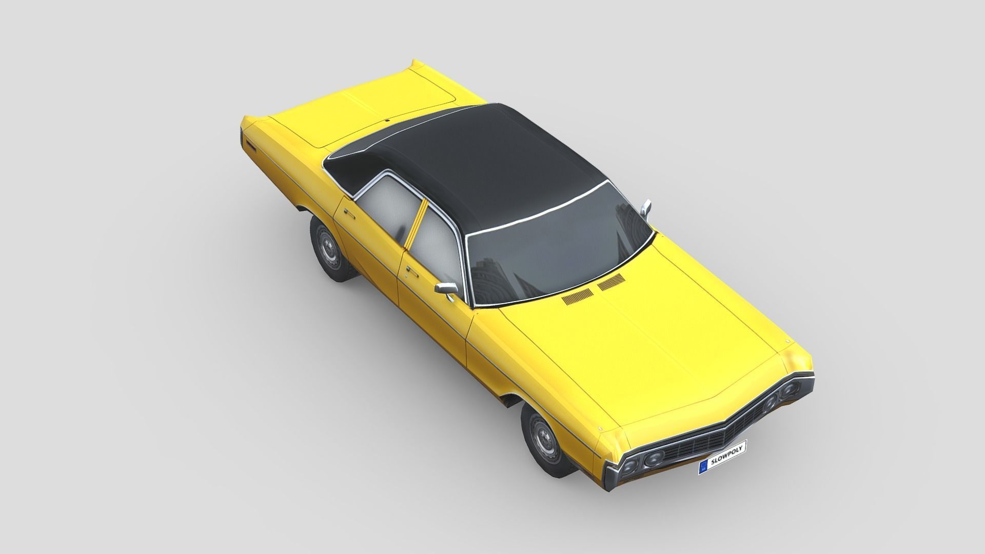 Dodge Polara 1970 Low-poly 3D model_3