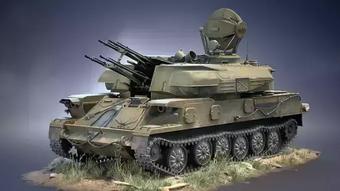 ZSU-23-4 Shilka Game Ready Low-poly 3D model