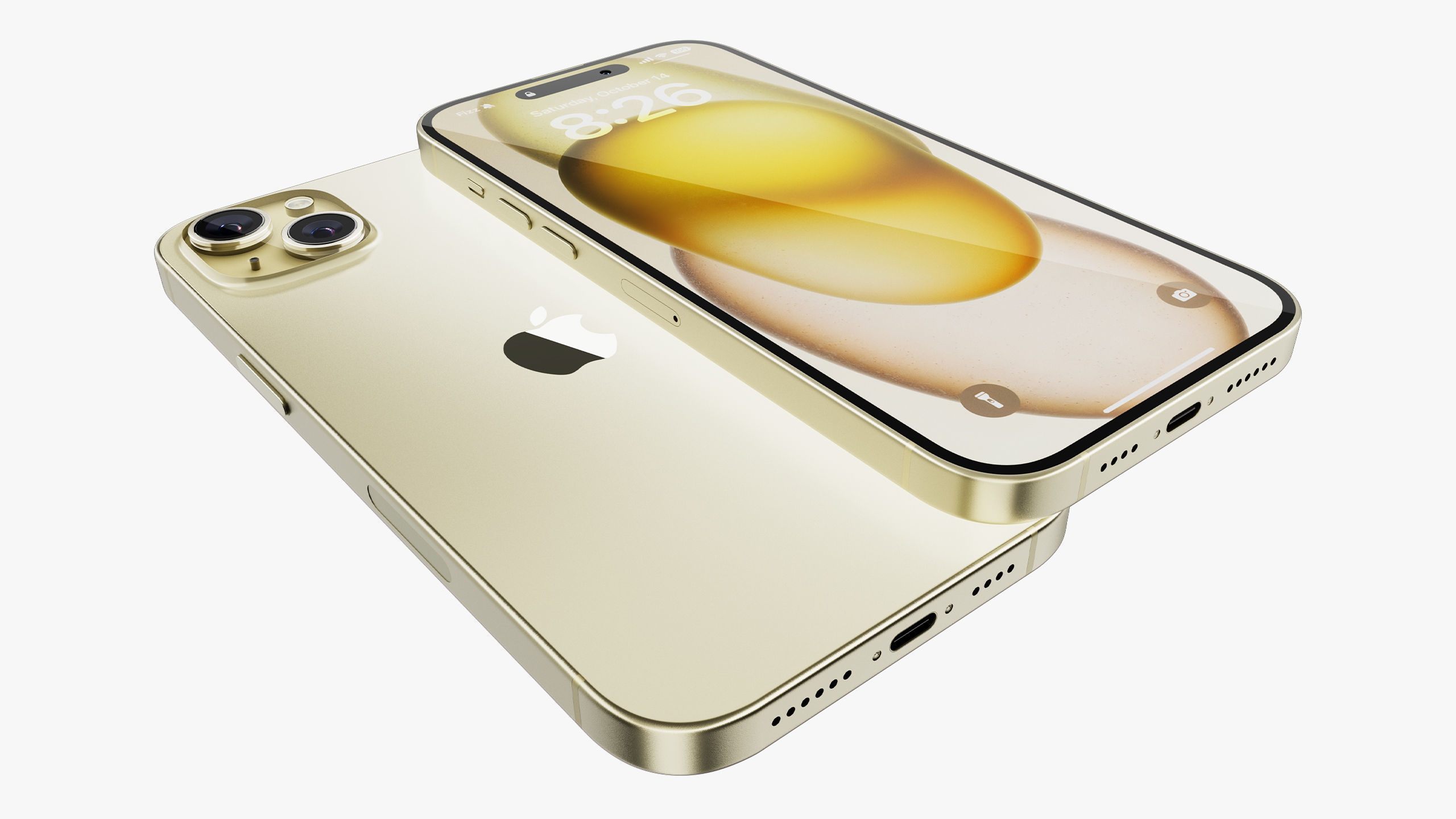 Apple iPhone 15 Plus Yellow 3D model_9