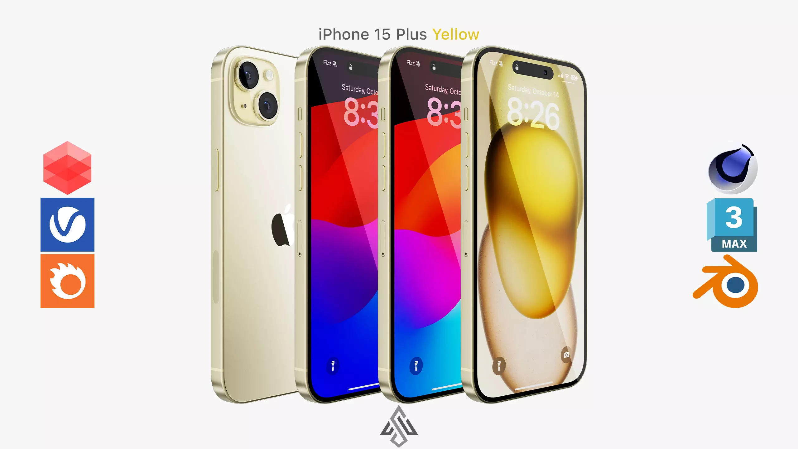 Apple iPhone 15 Plus Yellow 3D model_0