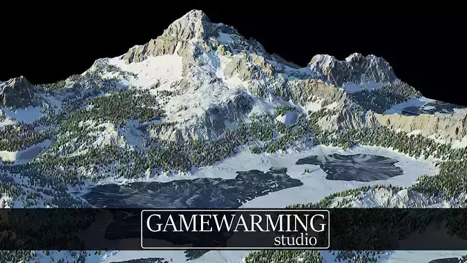 Winter Lake Landscape - World Machine 3D model