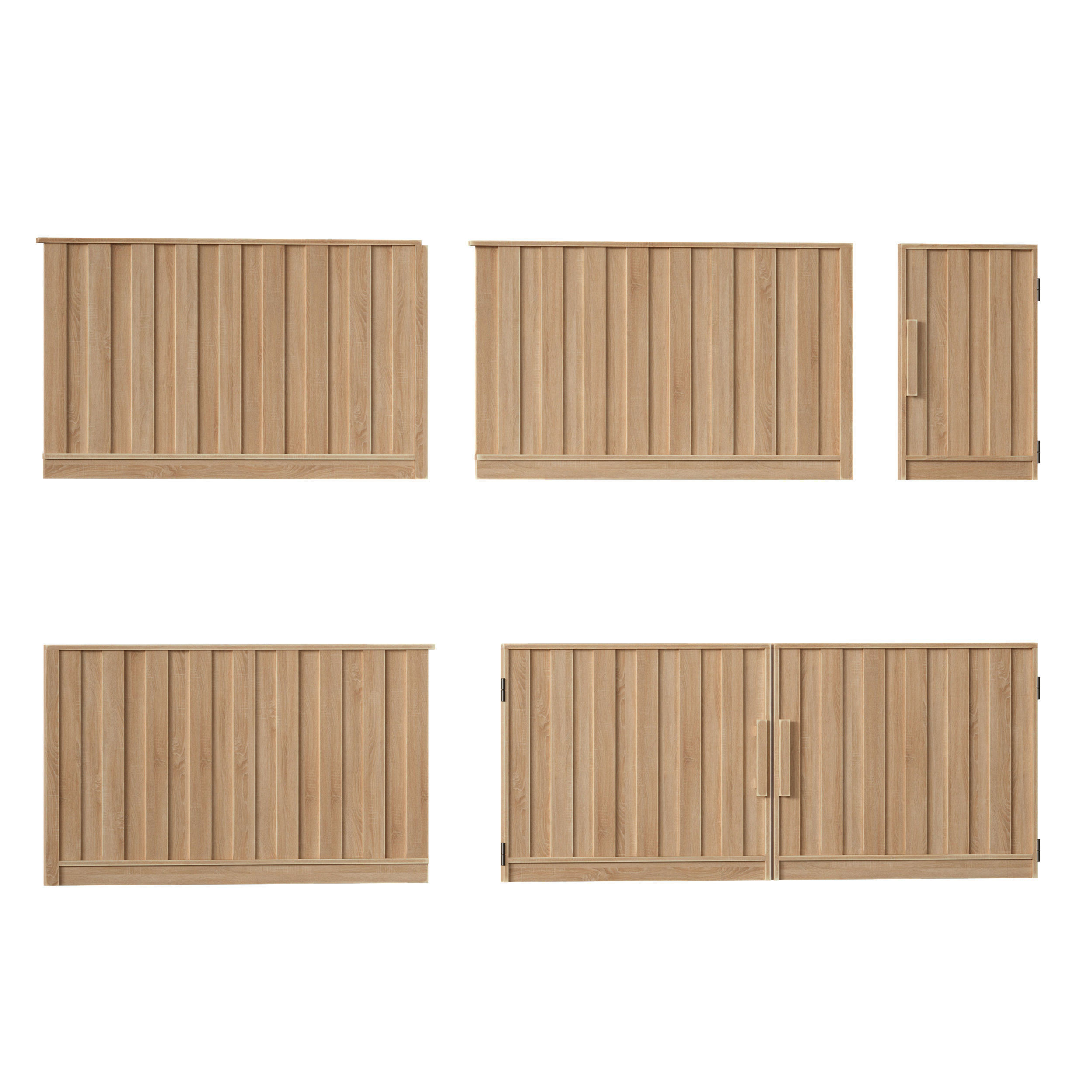 Wooden fence 3D model_3