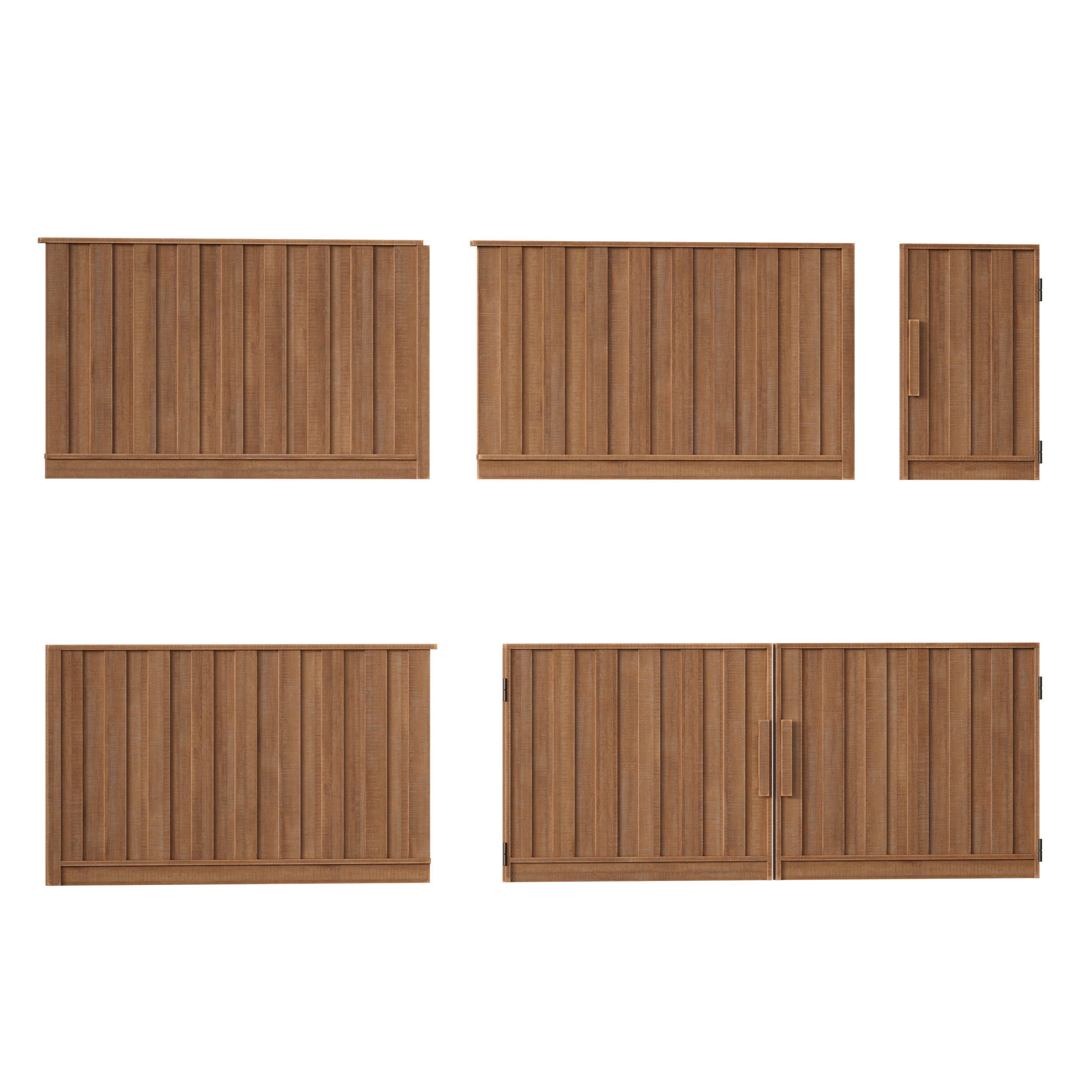 Wooden fence 3D model_1