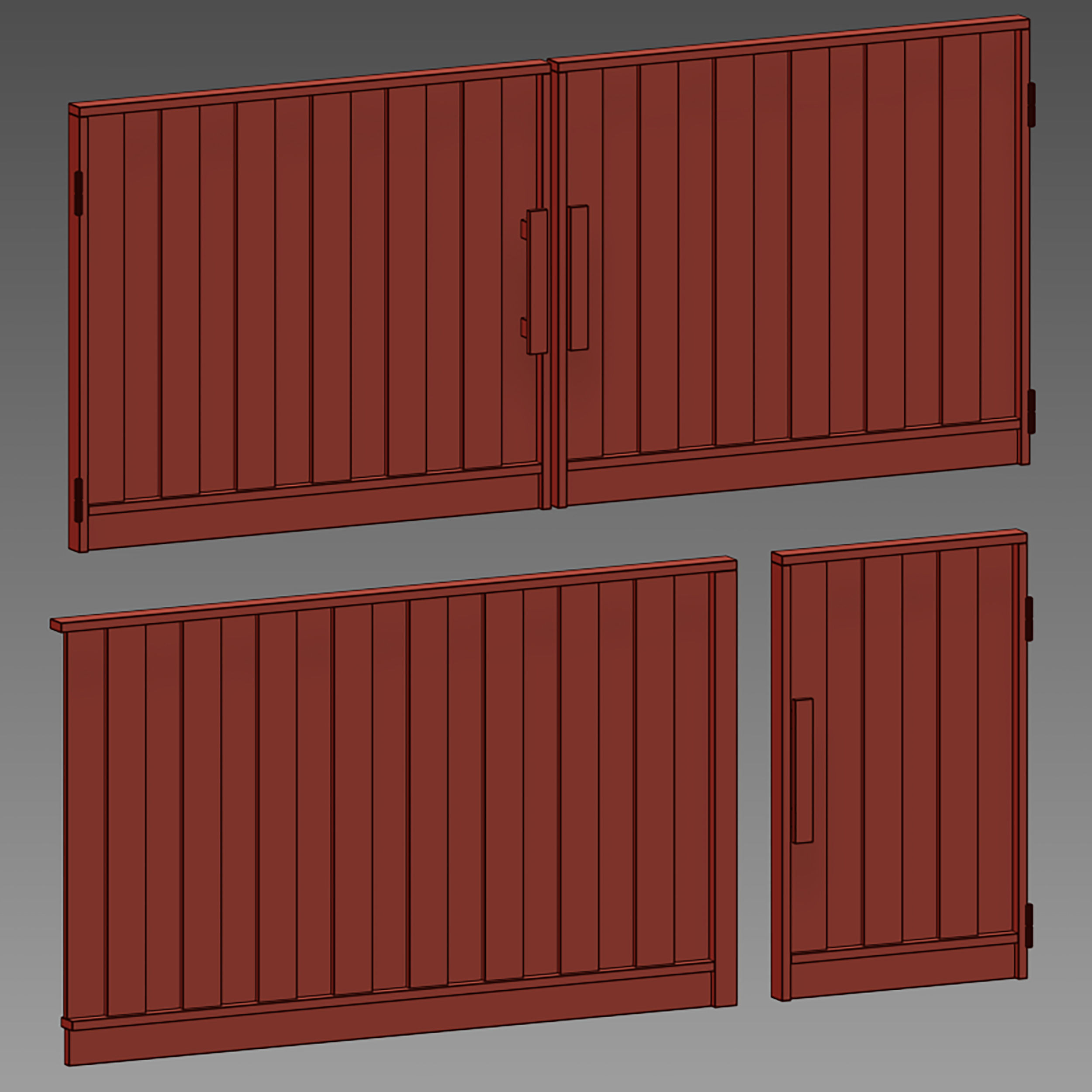 Wooden fence 3D model_30