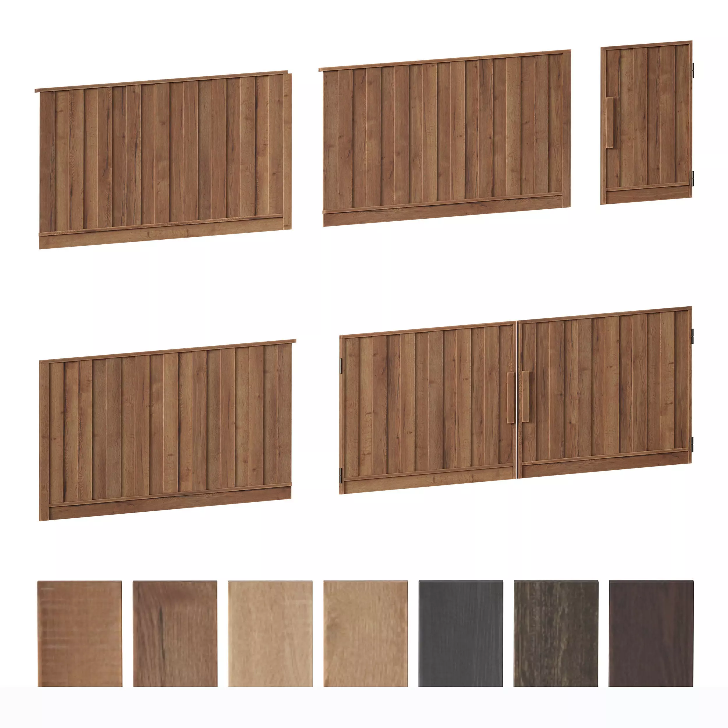 Wooden fence 3D model_0