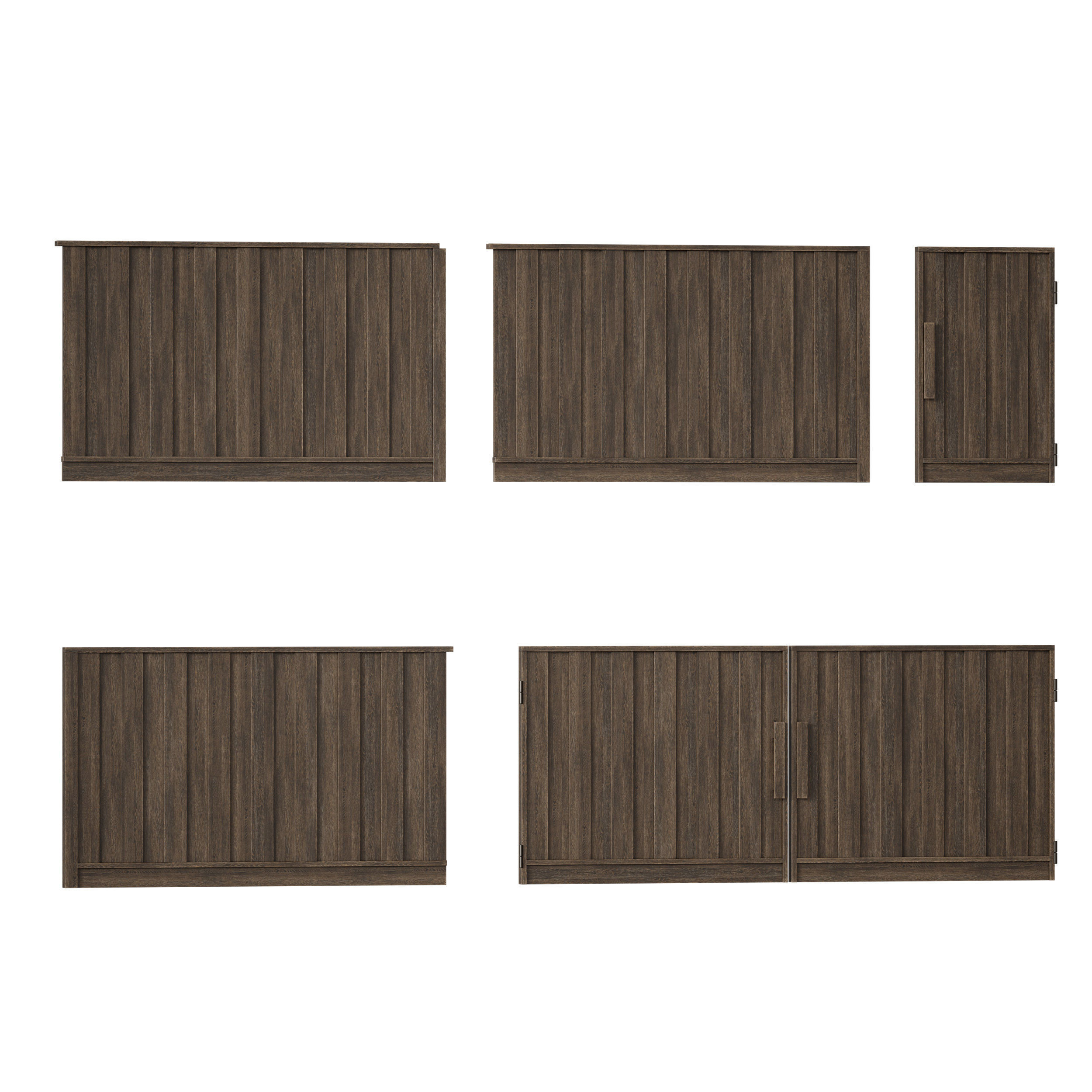 Wooden fence 3D model_6