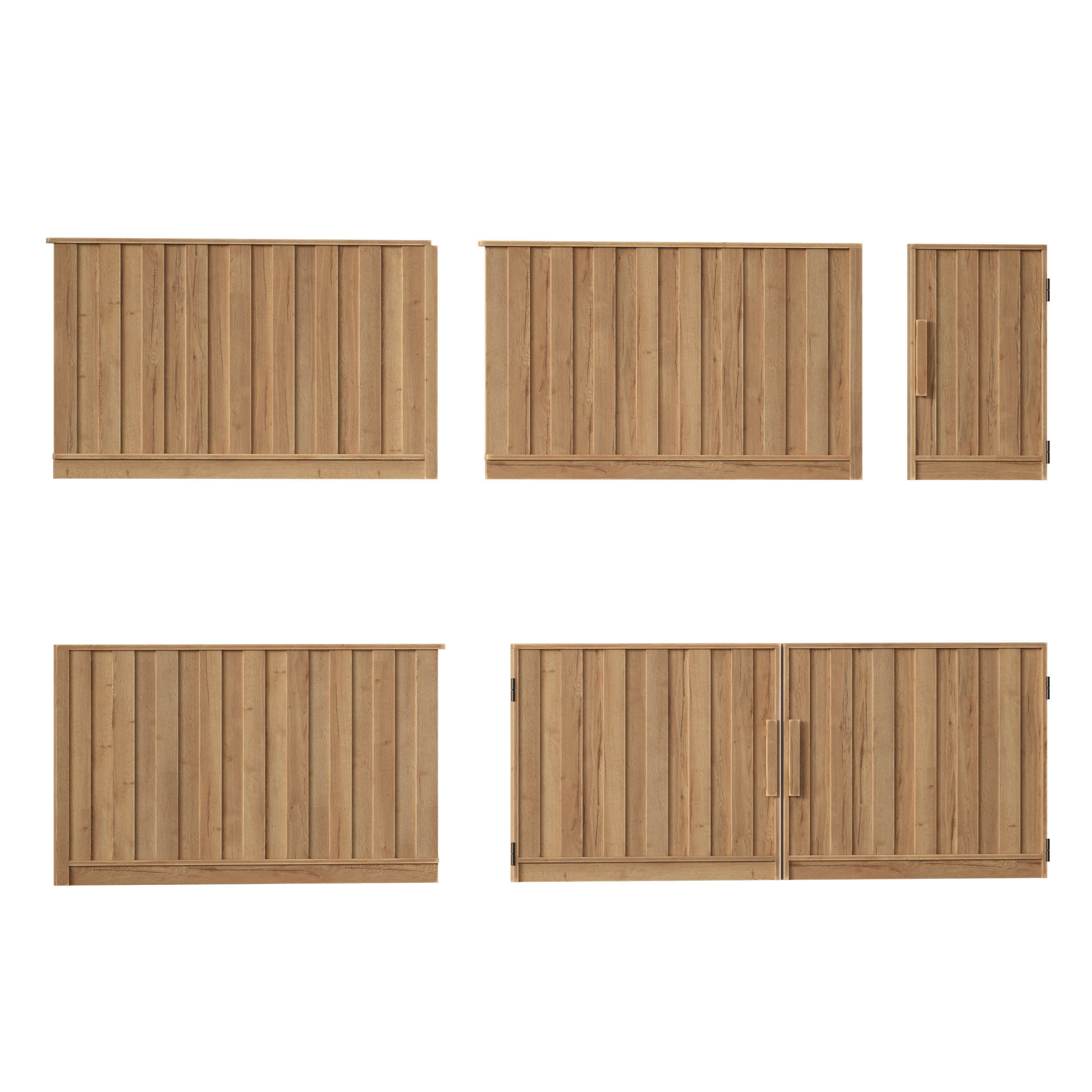 Wooden fence 3D model_4
