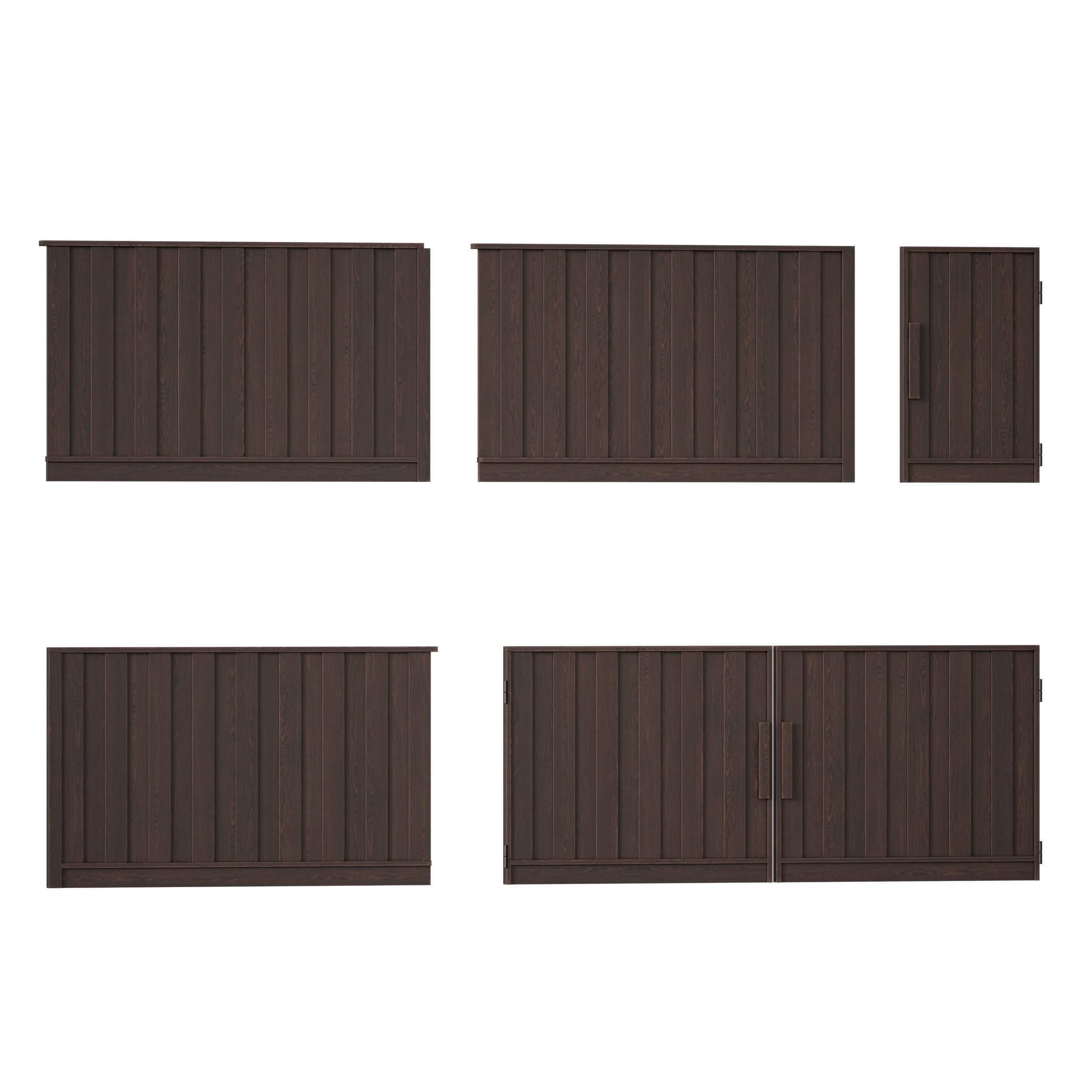 Wooden fence 3D model_7