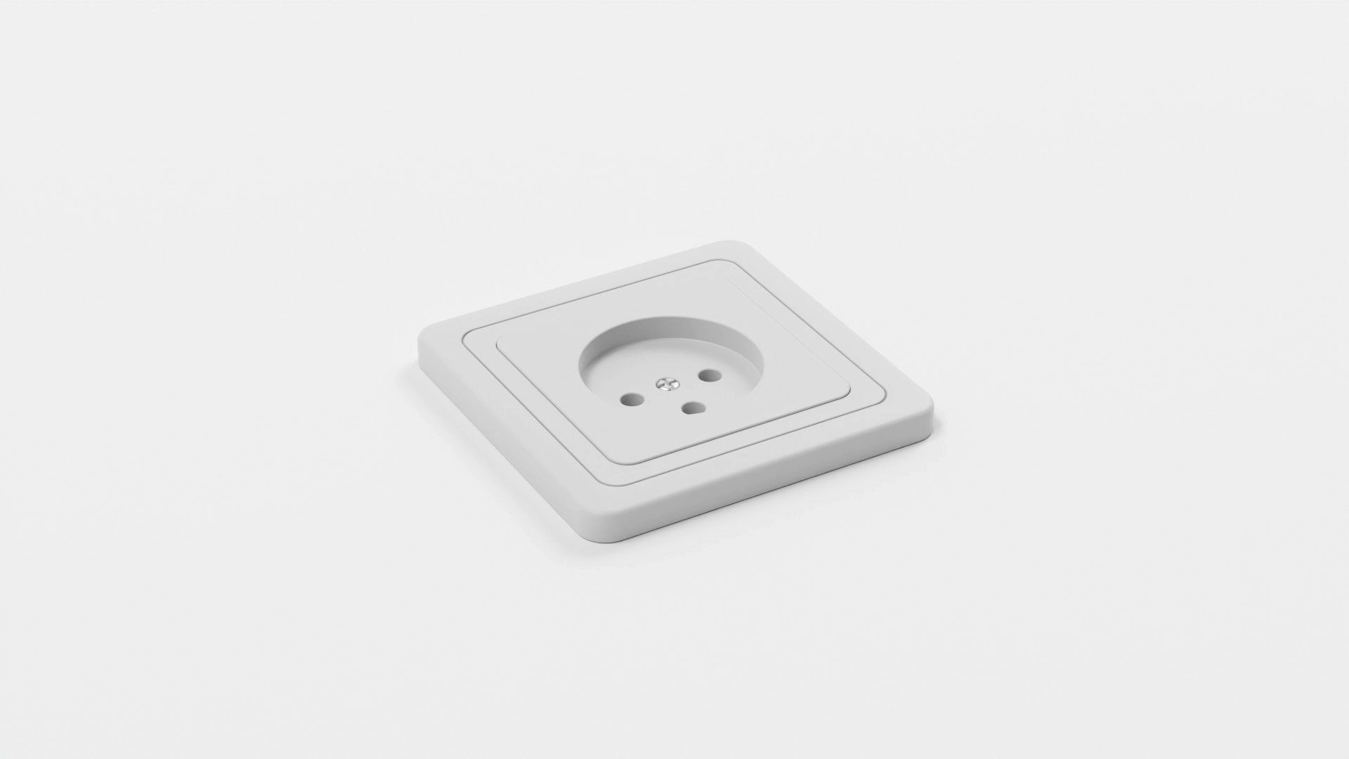 Electrical outlet AC power socket 3d model Low-poly 3D model_18