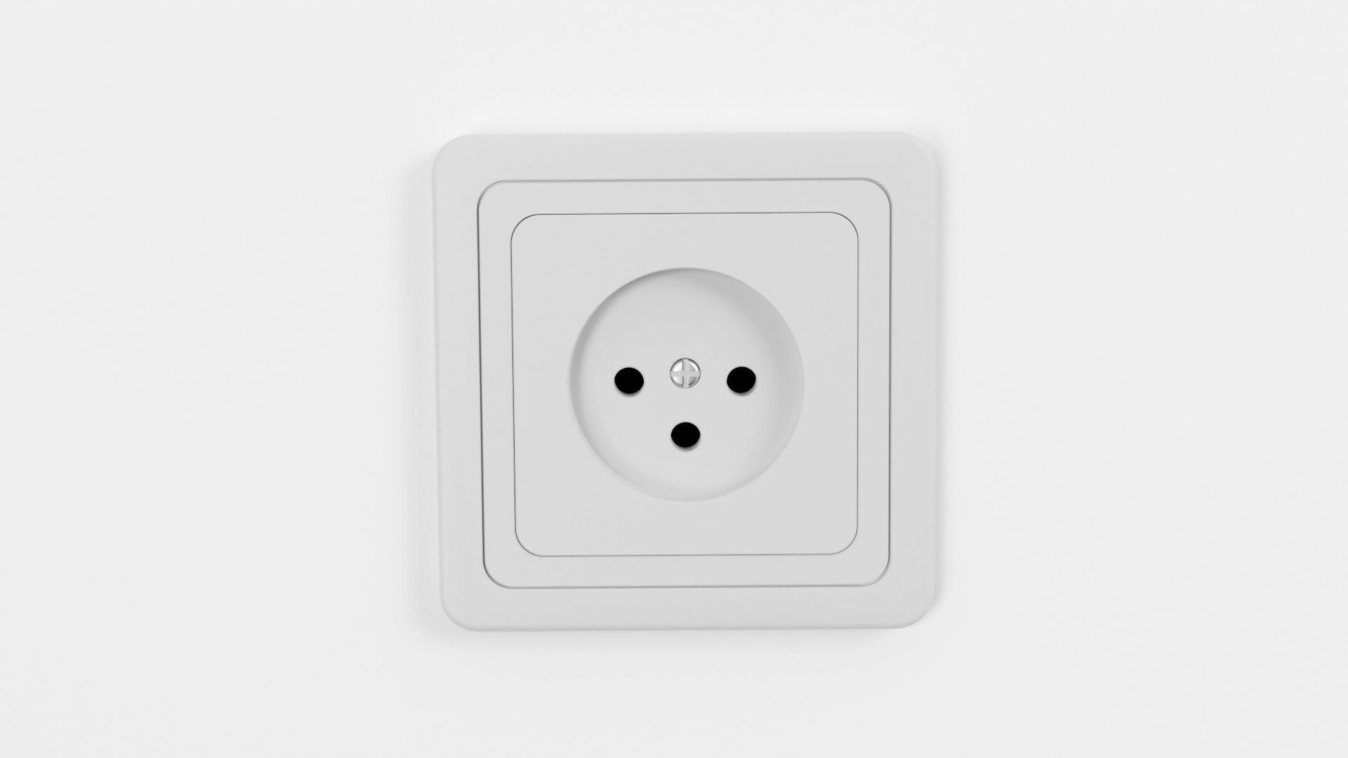 Electrical outlet AC power socket 3d model Low-poly 3D model_7