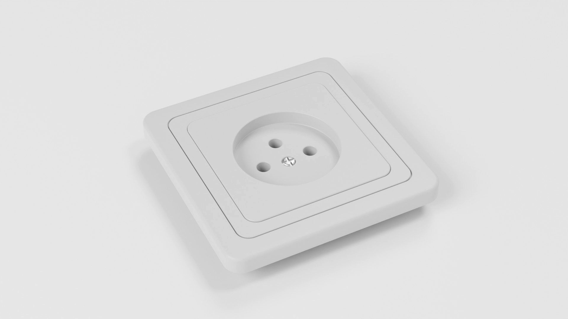 Electrical outlet AC power socket 3d model Low-poly 3D model_1