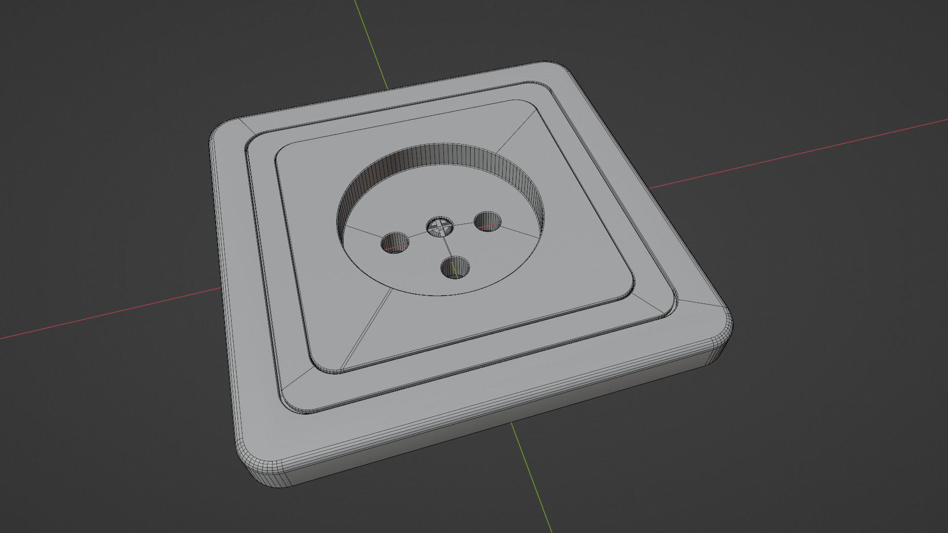 Electrical outlet AC power socket 3d model Low-poly 3D model_3