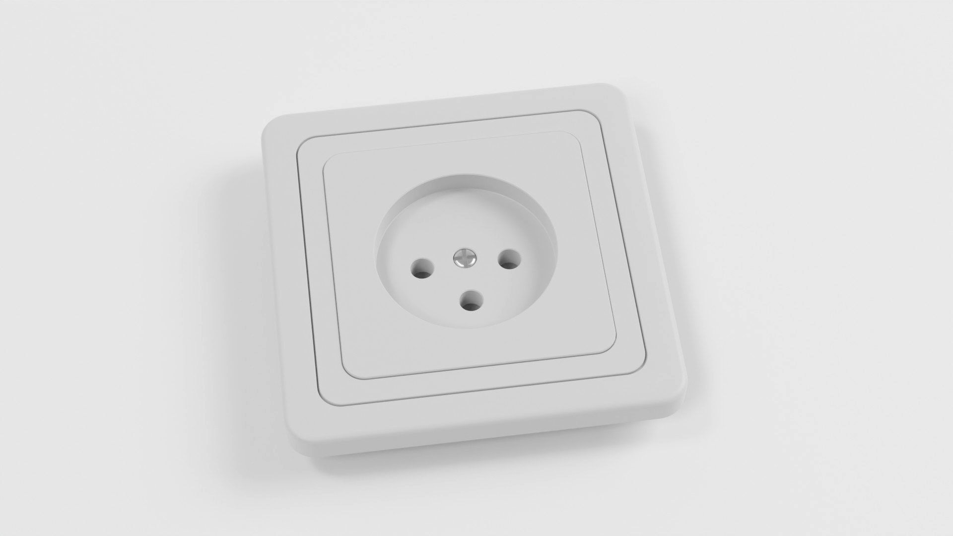 Electrical outlet AC power socket 3d model Low-poly 3D model_2