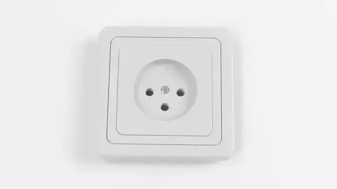 Electrical outlet AC power socket 3d model Low-poly 3D model