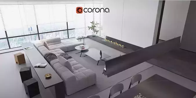 A modern minimalist style living room