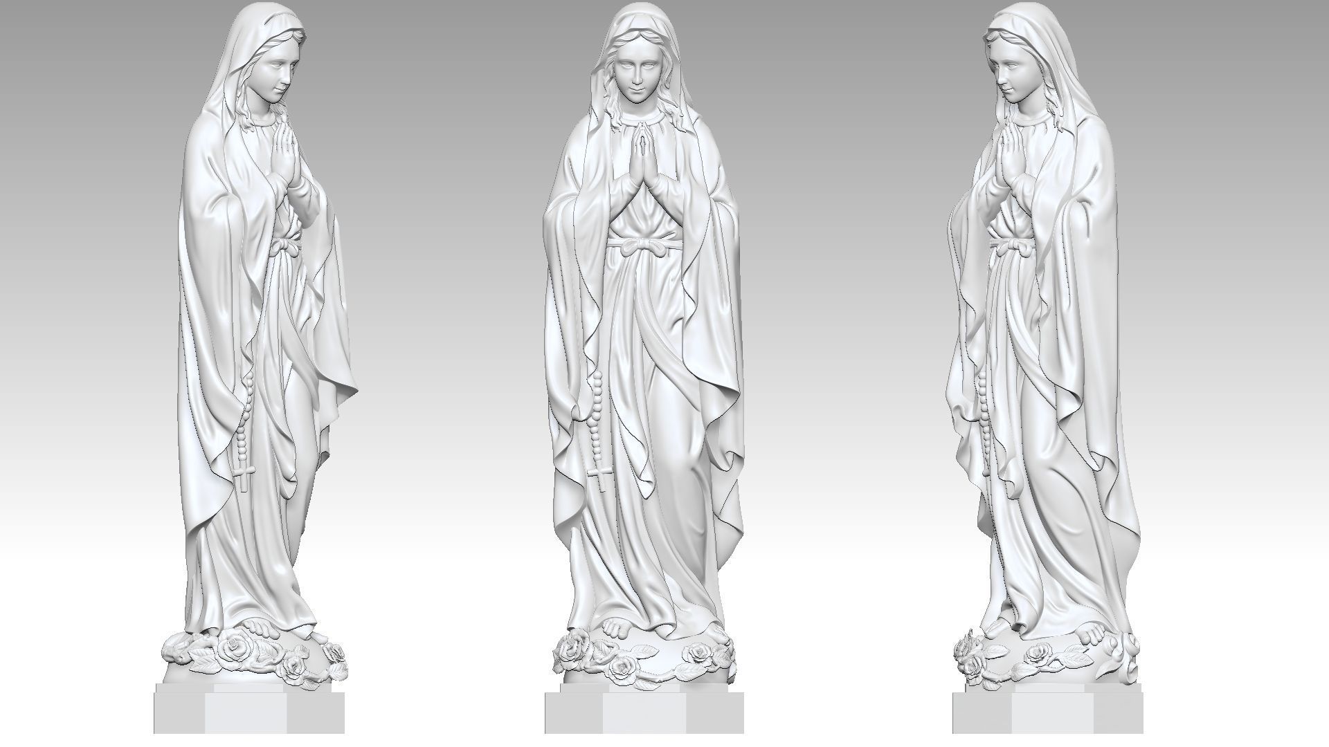 Virgin Mary of Lourdes 3D print model_11