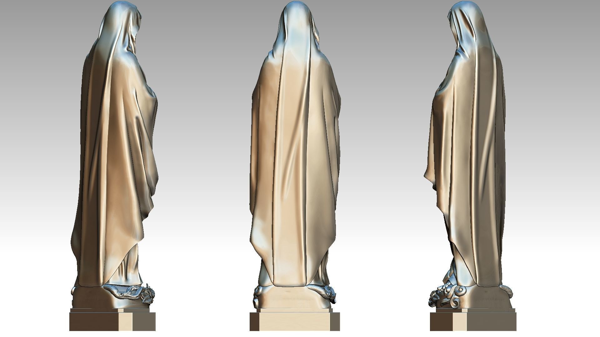 Virgin Mary of Lourdes 3D print model_5