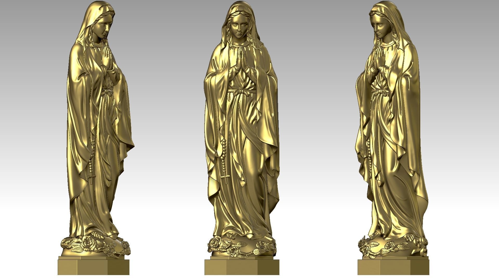 Virgin Mary of Lourdes 3D print model_10