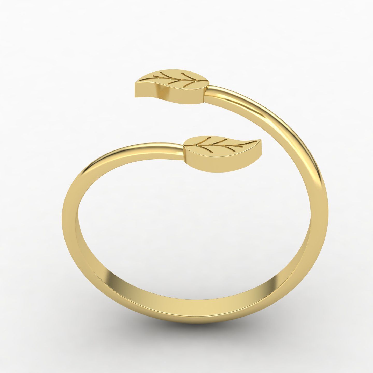 leaf rings 3D print model_11