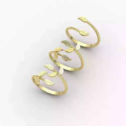 leaf rings 3D print model