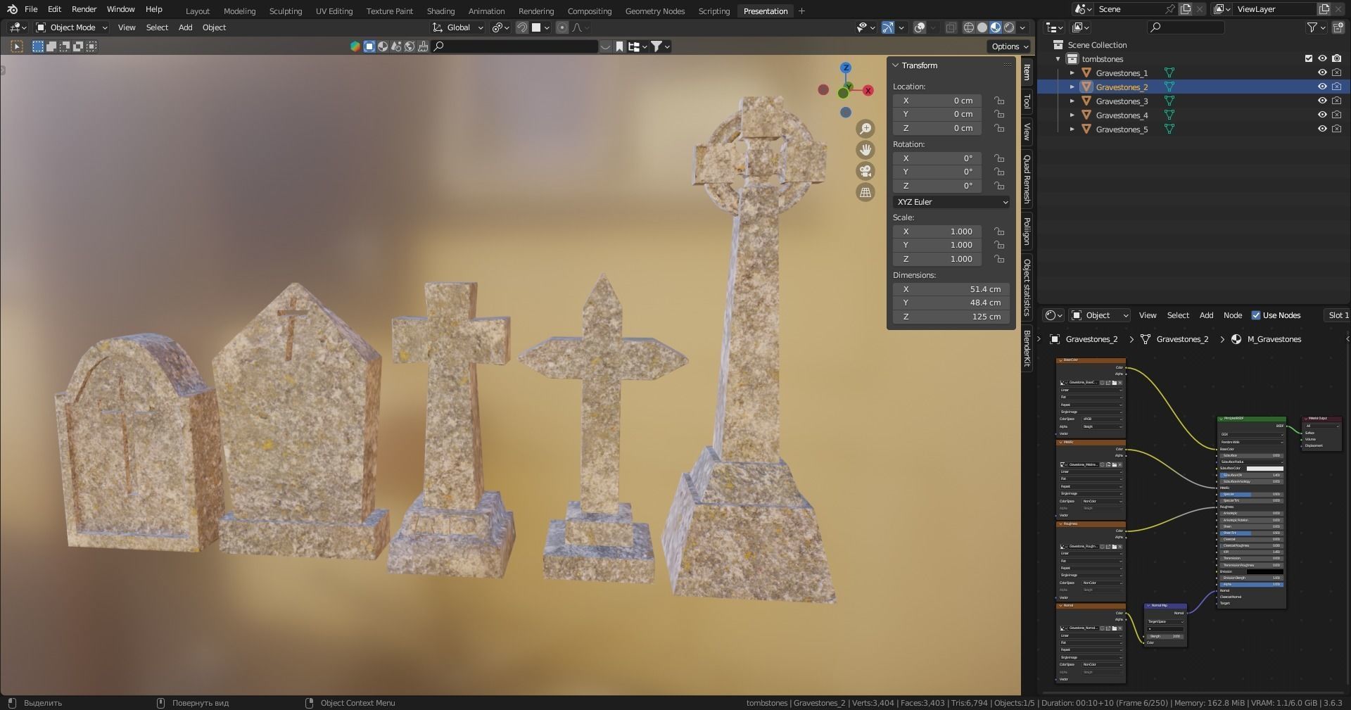 Gravestones 3D model_15