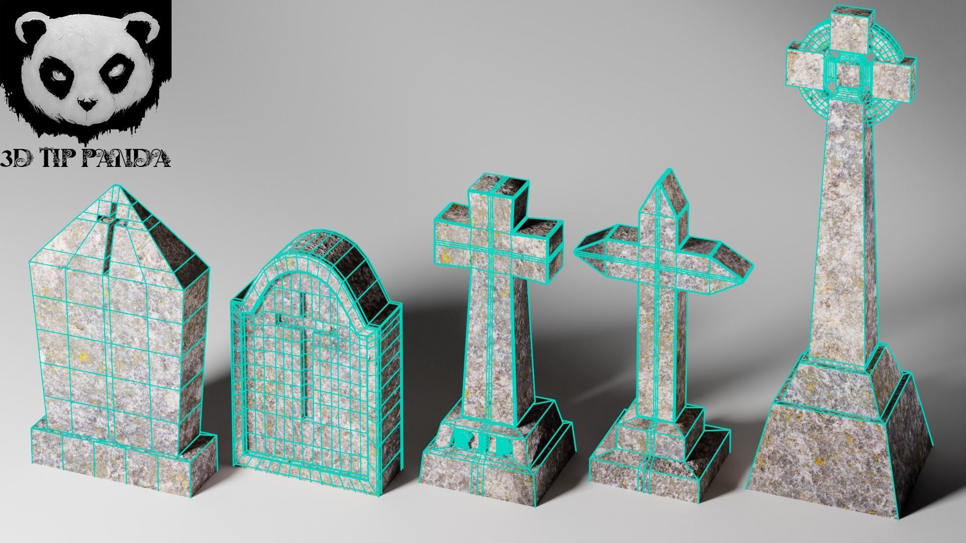 Gravestones 3D model_11