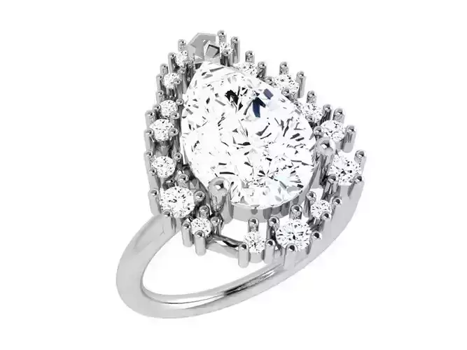 Pear Halo Fashion Ring 4123