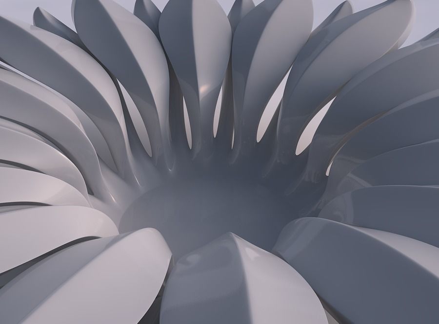 Bowl two layered flower 2 with beveled edges squeezed 3D print model_0