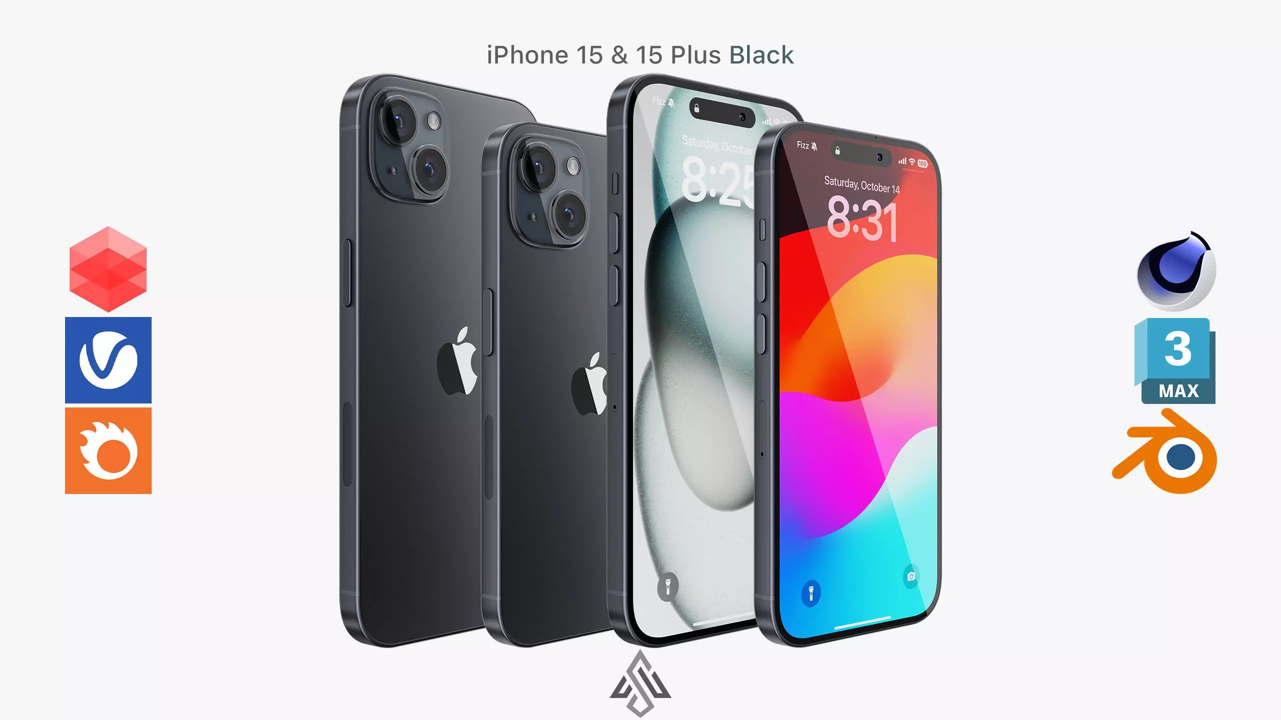 iPhone 15 - 15 Plus Black 3D model