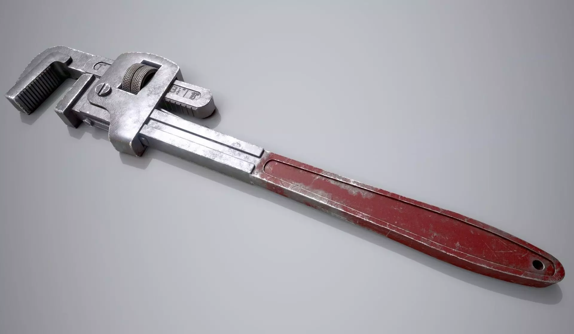 Pipe Wrench 3D Model Photorealistic Game Render Ready Free low-poly 3D model