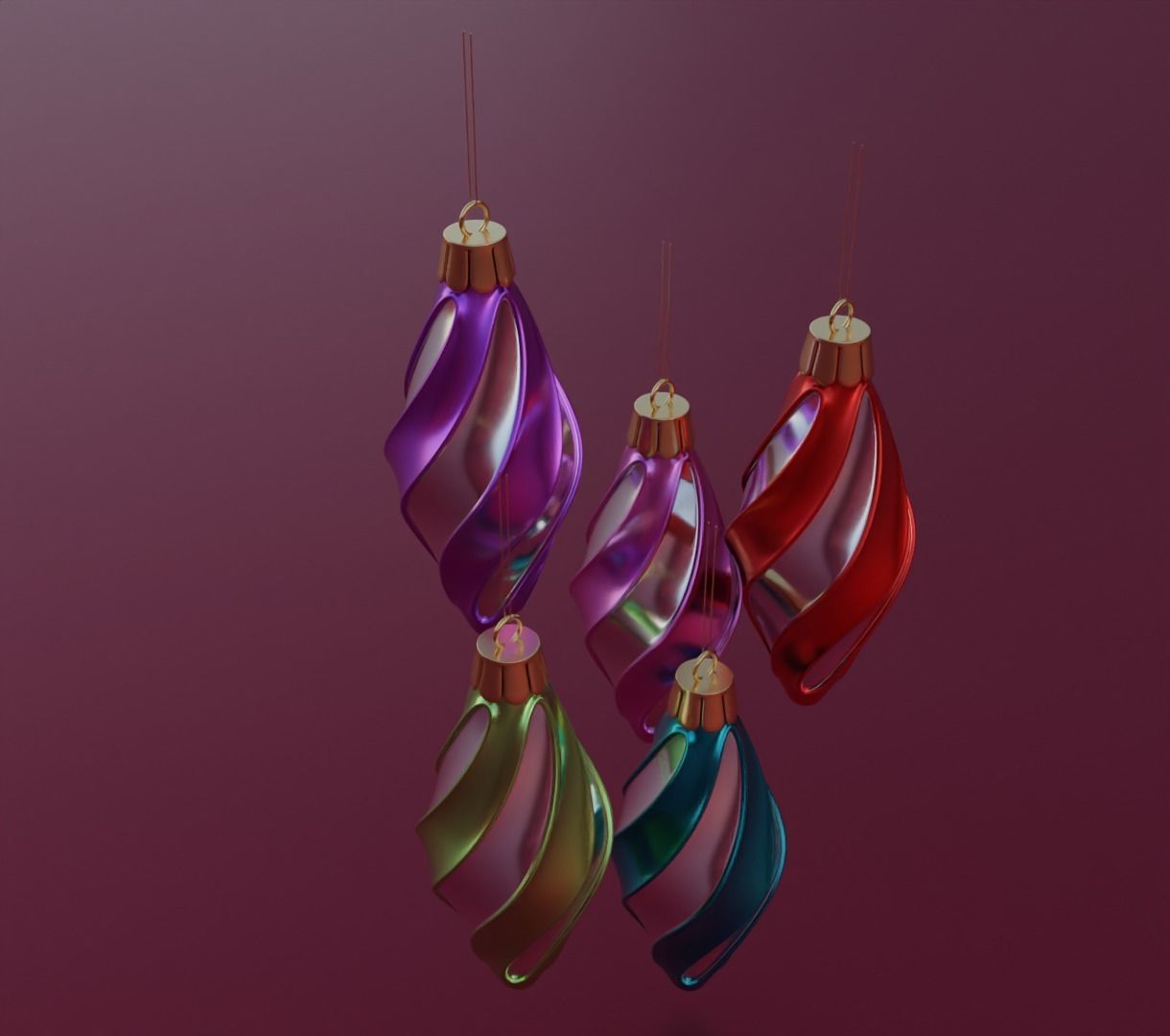 Christmas ornament toys for tree 3D model animation 3D model_8