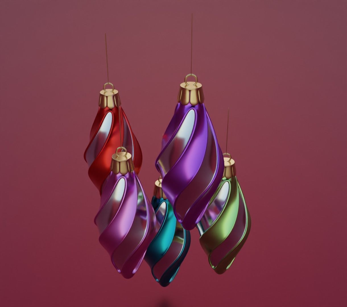 Christmas ornament toys for tree 3D model animation 3D model_6