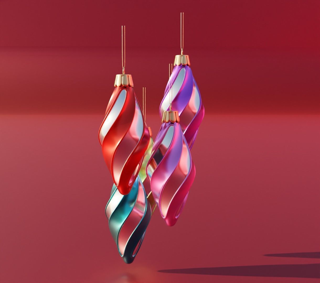 Christmas ornament toys for tree 3D model animation 3D model_5