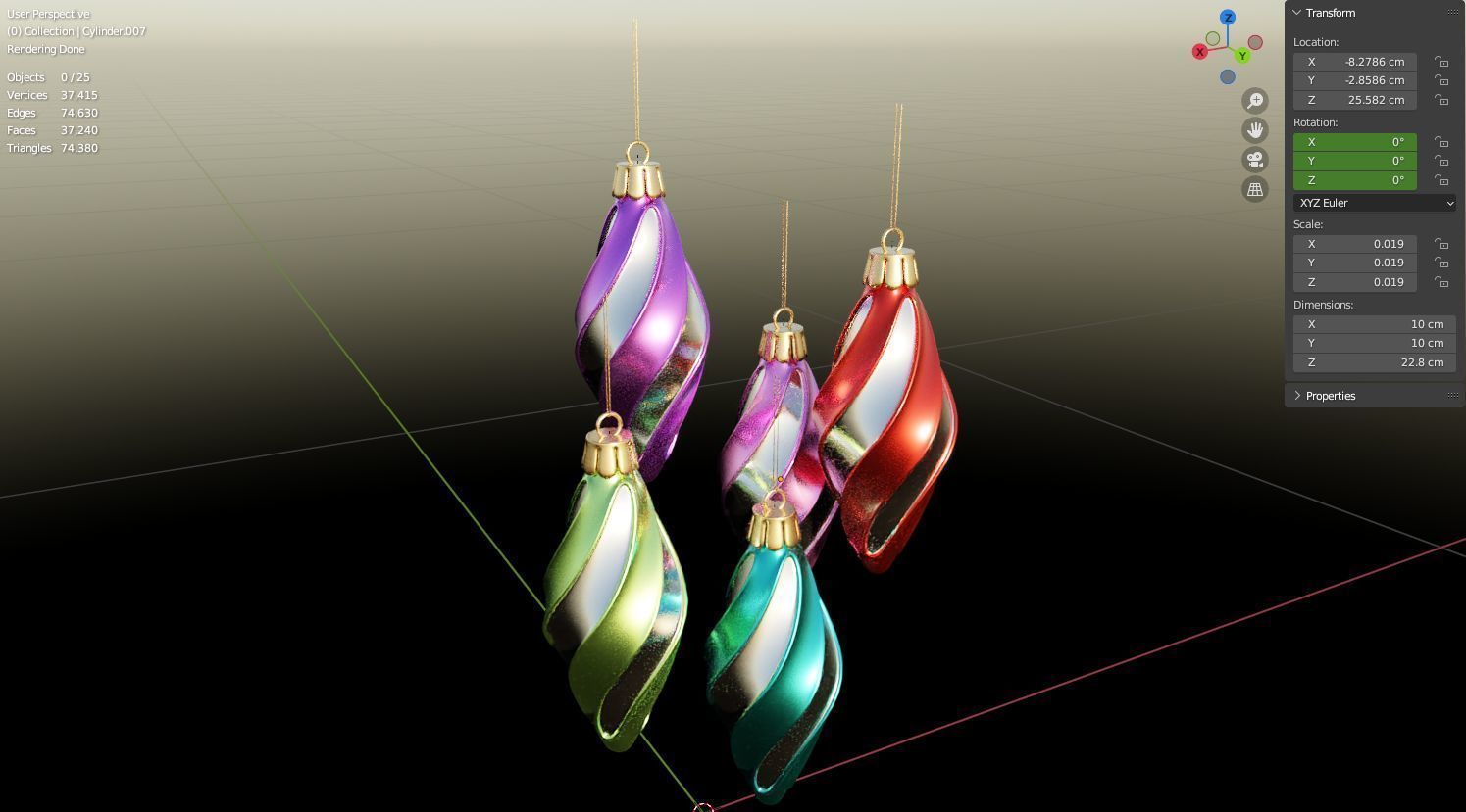 Christmas ornament toys for tree 3D model animation 3D model_11