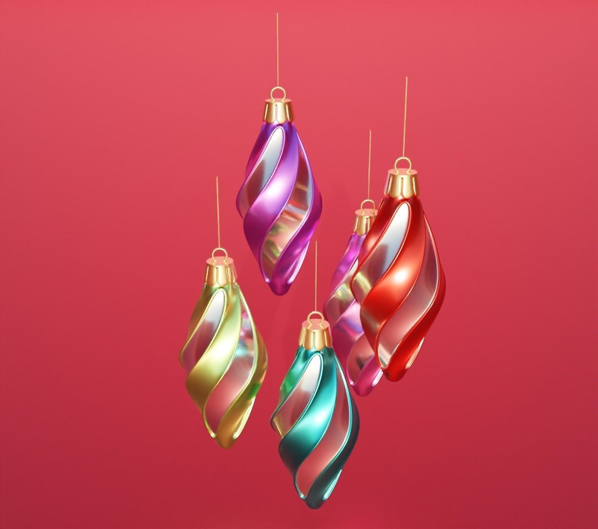 Christmas ornament toys for tree 3D model animation 3D model_2