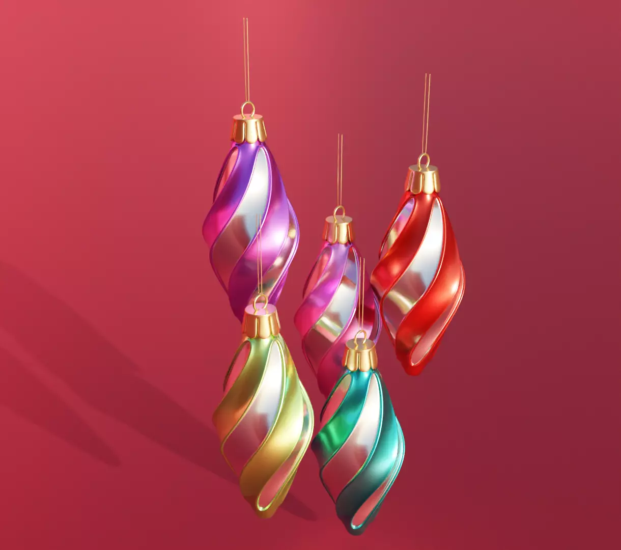 Christmas ornament toys for tree 3D model animation 3D model_0